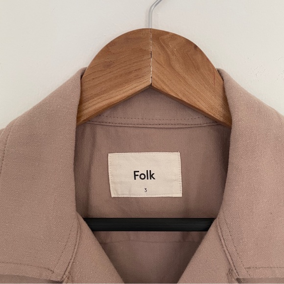 Folk Wentworth Shirt Overshirt Tan Ecru Size 3 M New without tags RRP £140 - Picture 2 of 8